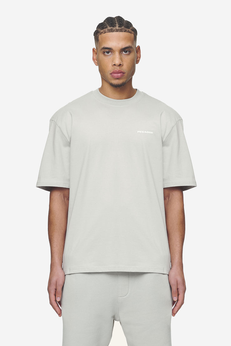 Pegador Logo Oversized Tee Washed Pearl Grey White Gum zollfrei
