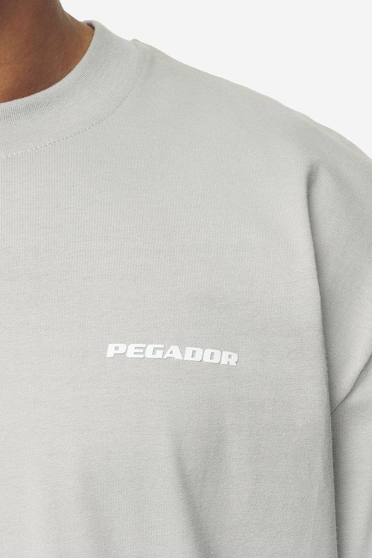 Pegador Logo Oversized Tee Washed Pearl Grey White Gum zollfrei