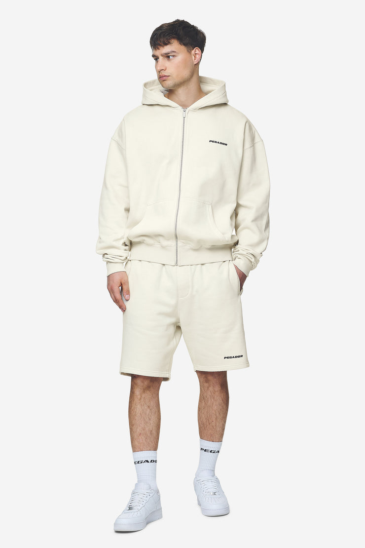 Pegador Logo Oversized Sweat Jacket Washed Salty Cream Black Gum Rabatte dieses Monats