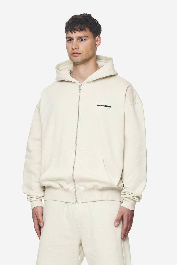 Pegador Logo Oversized Sweat Jacket Washed Salty Cream Black Gum Rabatte dieses Monats