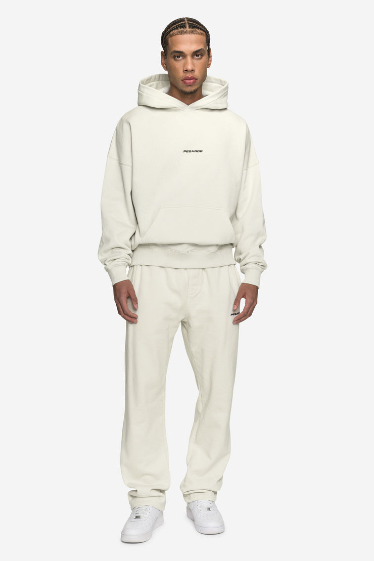 Pegador Logo Boxy Hoodie Washed Salty Cream Black Gum 2025