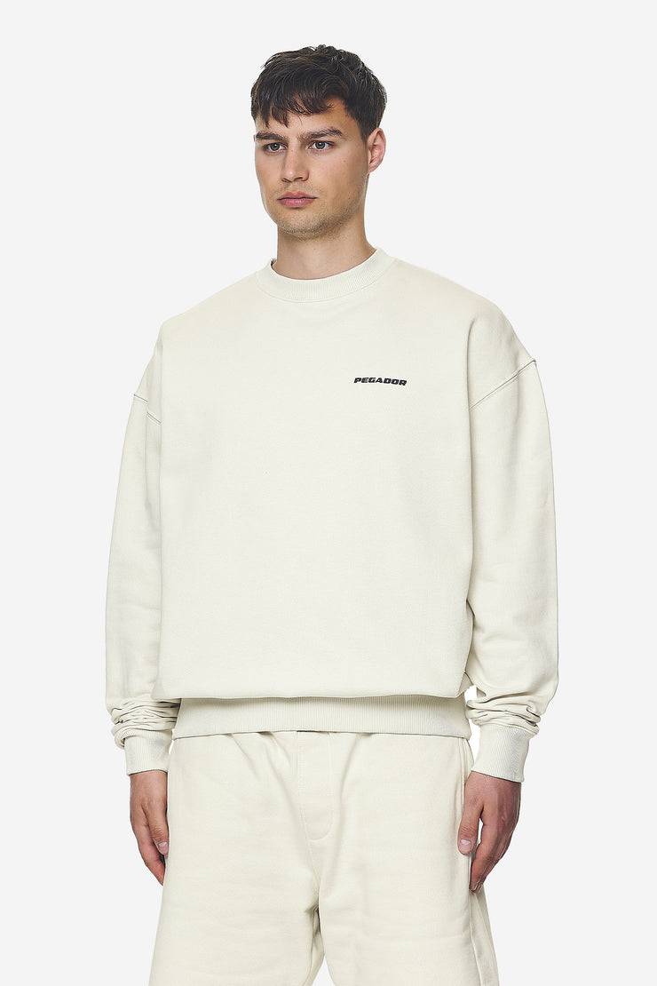 Pegador Logo Oversized Sweater Washed Salty Cream Black Gum Online
