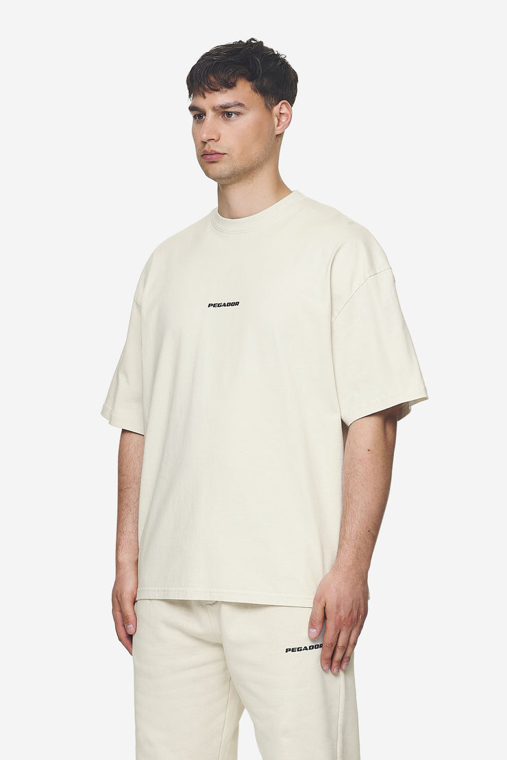 Pegador Logo Boxy Tee Washed Salty Cream Black Gum Outlet