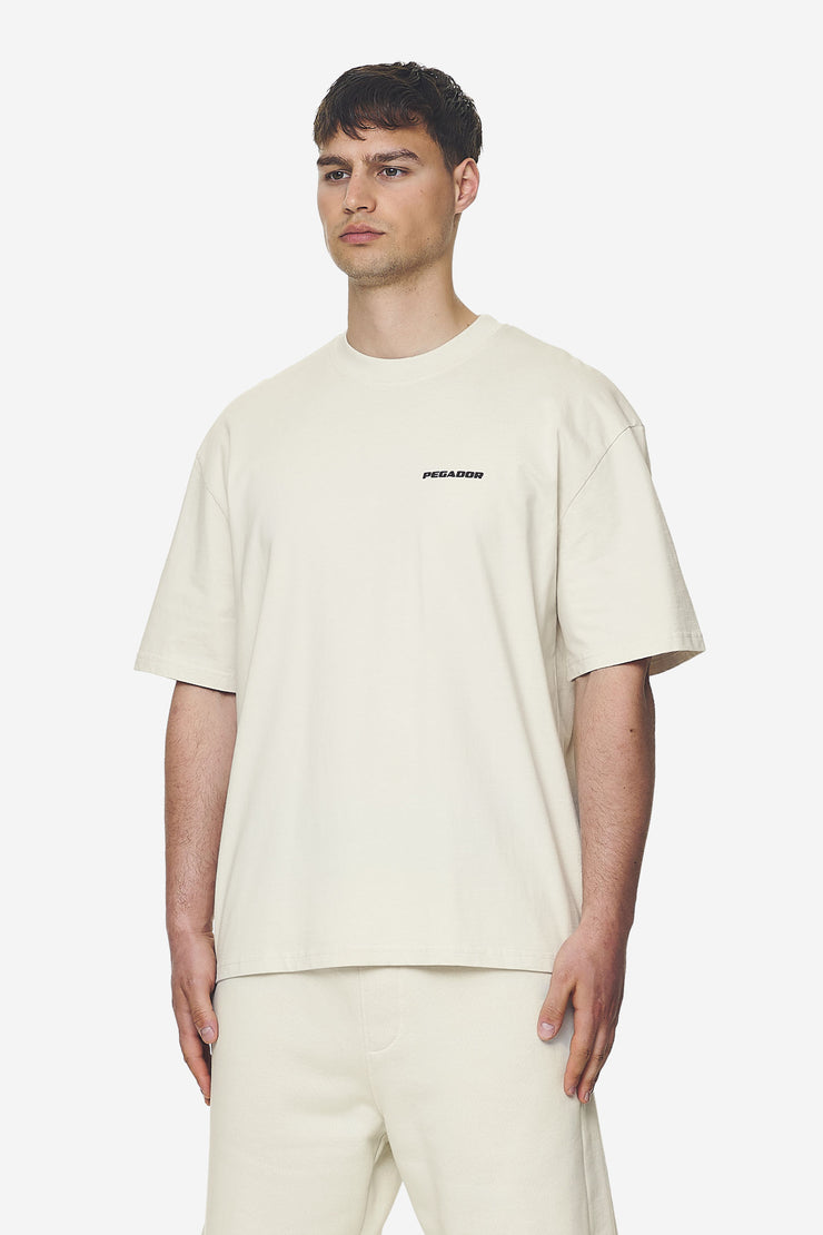 Pegador Logo Oversized Tee Washed Salty Cream Black Gum Auslauf