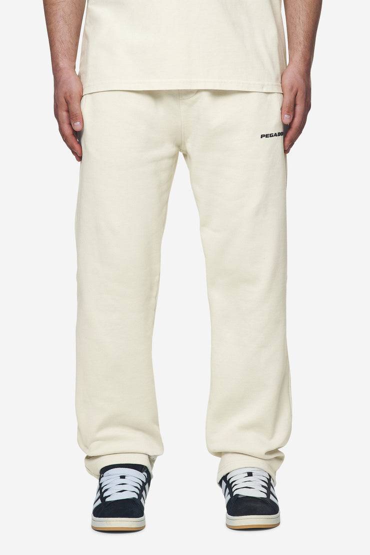 Pegador Logo Wide Sweat Pants Washed Salty Cream Black Gum Verkauf