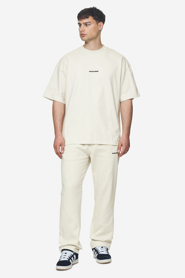Pegador Logo Wide Sweat Pants Washed Salty Cream Black Gum Verkauf