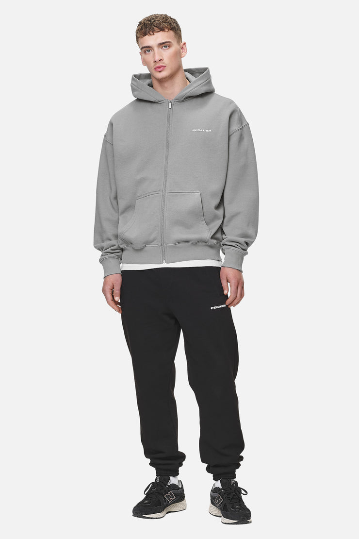 Pegador Logo Oversized Sweat Jacket Washed Cool Grey White Gum Hotsell