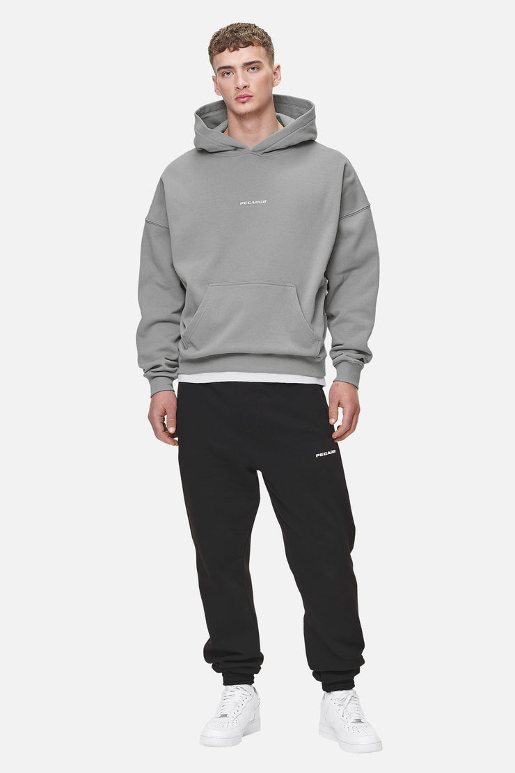 Pegador Logo Boxy Hoodie Washed Cool Grey White Gum im Angebot