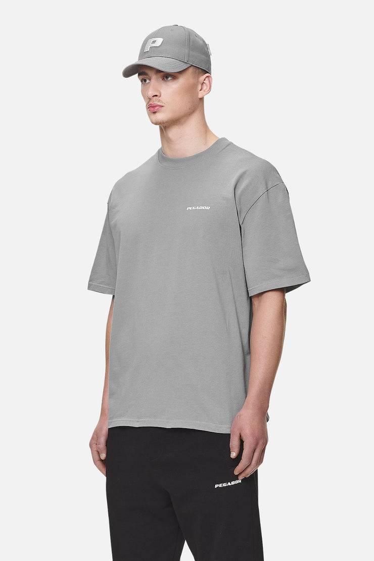 Pegador Logo Oversized Tee Washed Cool Grey White Gum Schlussverkauf