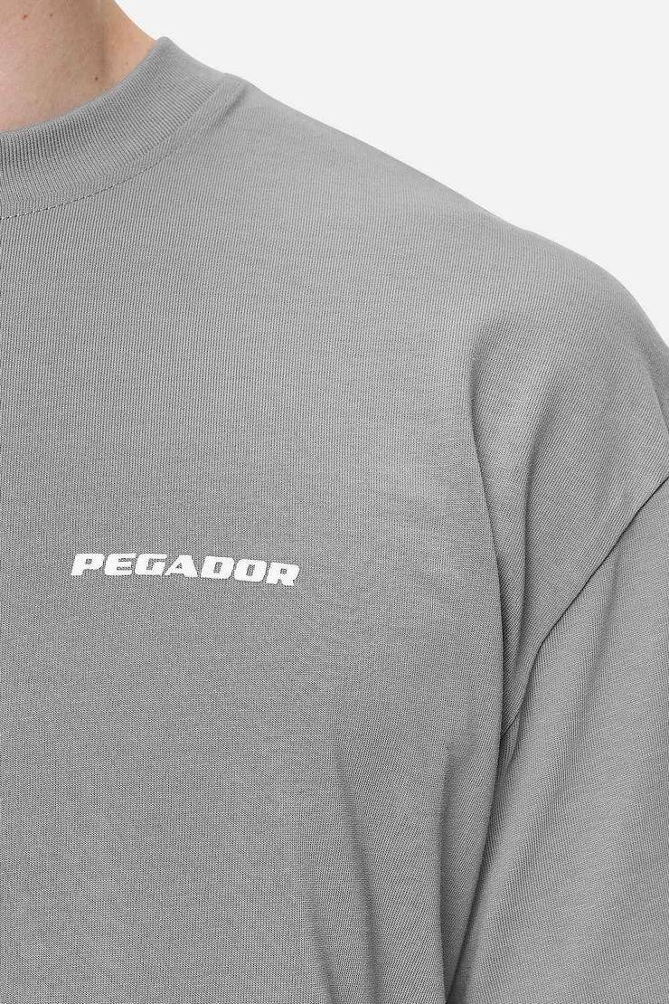 Pegador Logo Oversized Tee Washed Cool Grey White Gum Schlussverkauf
