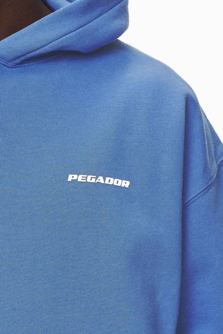 Pegador Logo Oversized Hoodie Washed Retro Blue White Gum Günstiger Verkauf