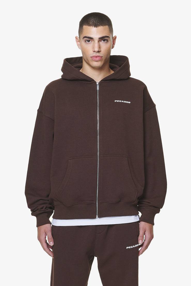 Pegador Logo Oversized Sweat Jacket Washed Oak Brown Gum Limitierter Zeitrabatt