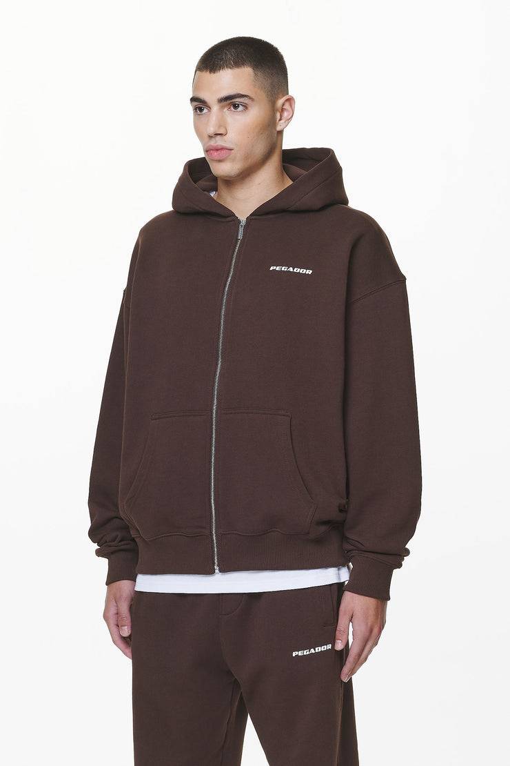 Pegador Logo Oversized Sweat Jacket Washed Oak Brown Gum Limitierter Zeitrabatt