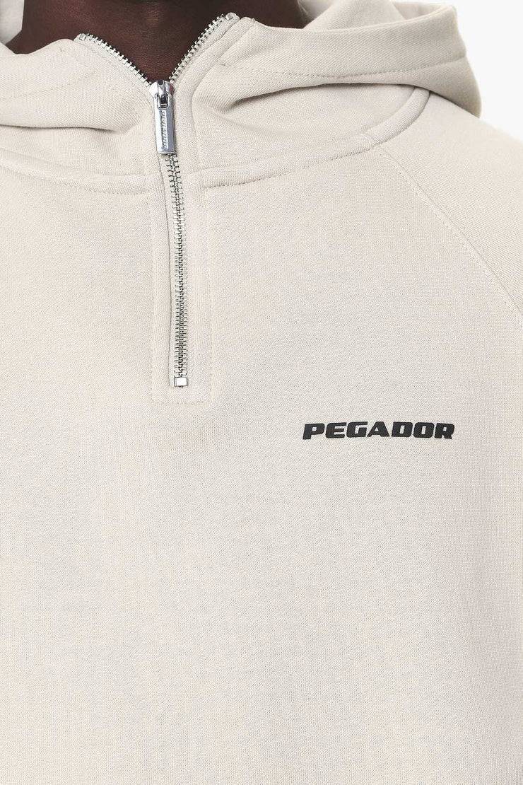Pegador Logo Oversized Halfzip Hoodie Washed Dust Cream Gum Rabatt