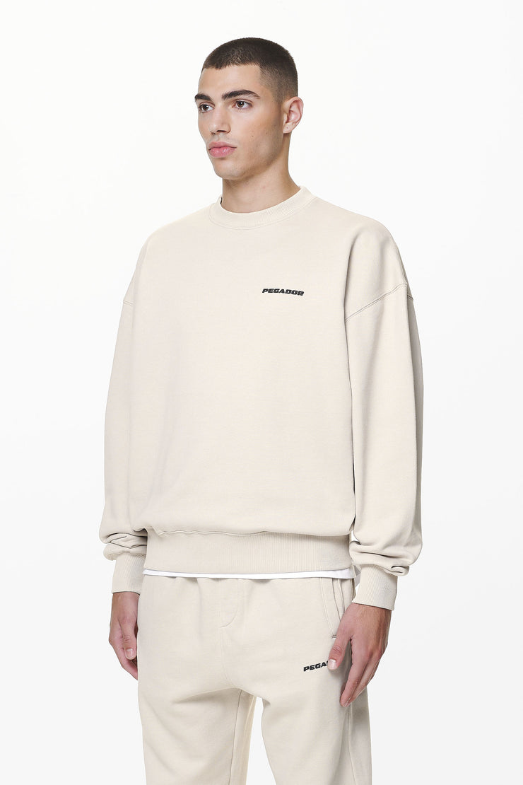Pegador Logo Oversized Sweater Washed Dust Cream Gum Günstig kaufen