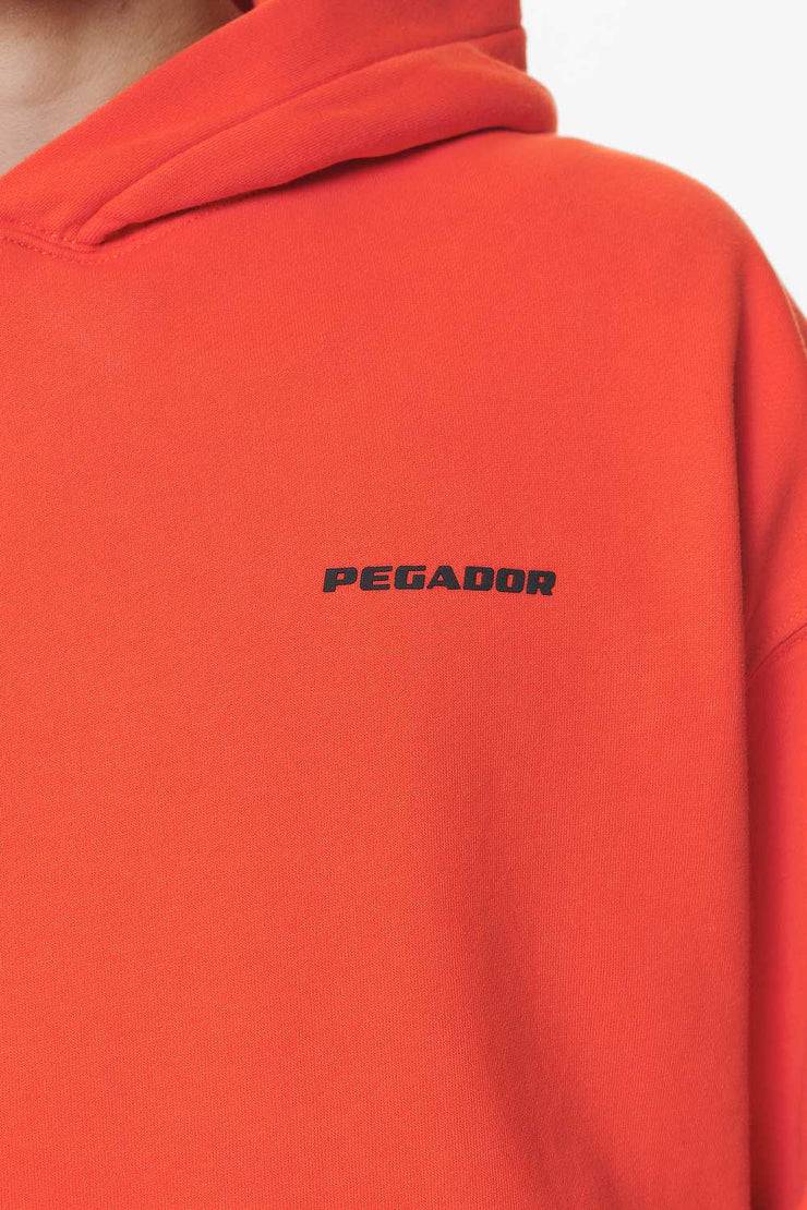 Pegador Logo Oversized Hoodie Washed Signal Red Gum Flash Sale