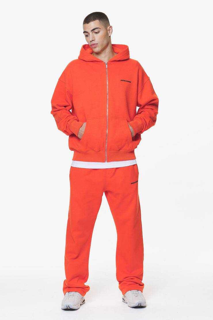 Pegador Logo Oversized Sweat Jacket Washed Signal Red Gum Begrenztes Angebot