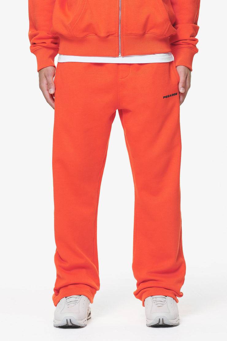 Pegador Logo Wide Sweat Pants Washed Signal Red Gum Online Shopping