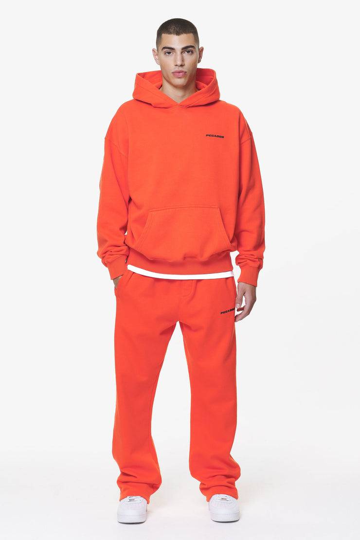 Pegador Logo Wide Sweat Pants Washed Signal Red Gum Online Shopping