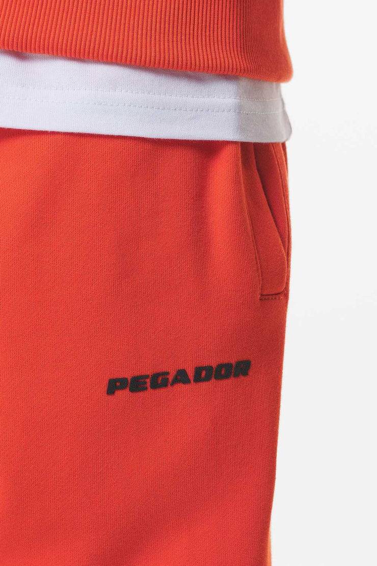Pegador Logo Wide Sweat Pants Washed Signal Red Gum Online Shopping