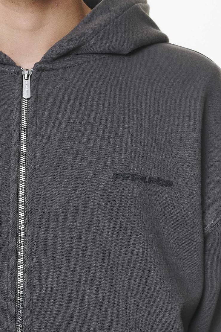 Pegador Logo Oversized Sweat Jacket Washed Volcano Grey Gum Valentinstagsangebot