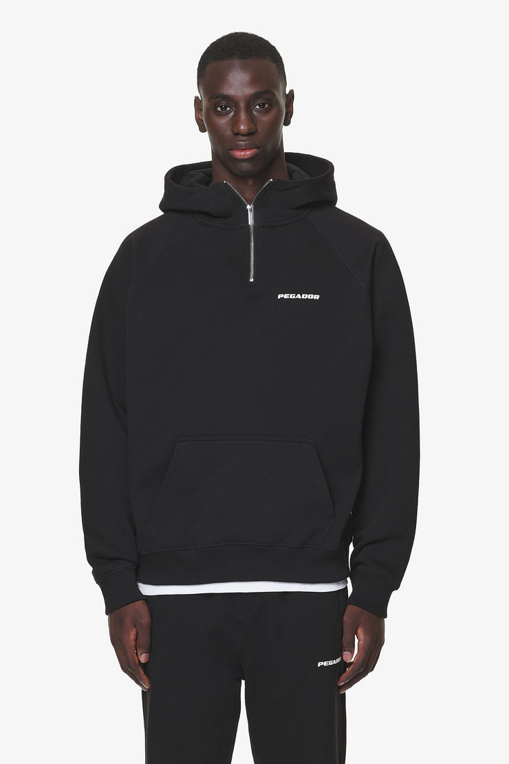 Pegador Logo Oversized Halfzip Hoodie Black Gum Top Angebot