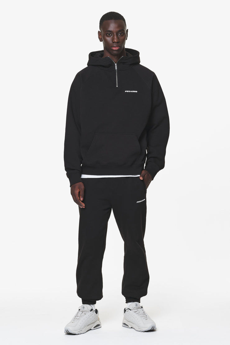 Pegador Logo Oversized Halfzip Hoodie Black Gum Top Angebot