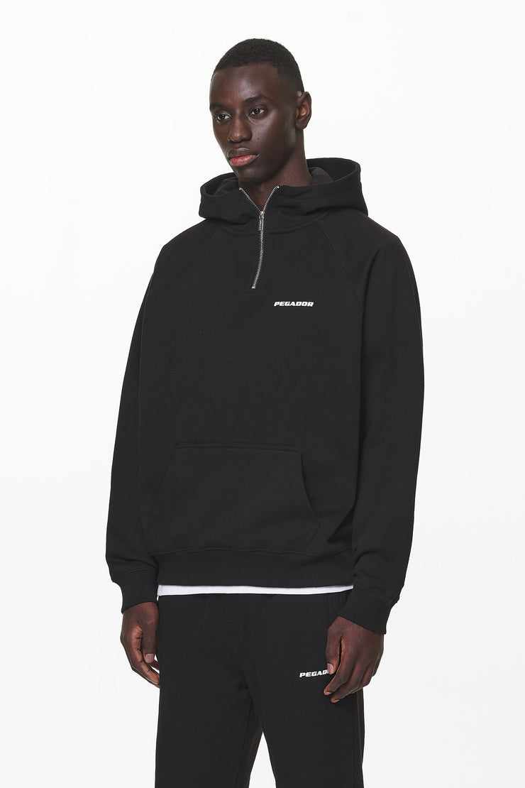 Pegador Logo Oversized Halfzip Hoodie Black Gum Top Angebot