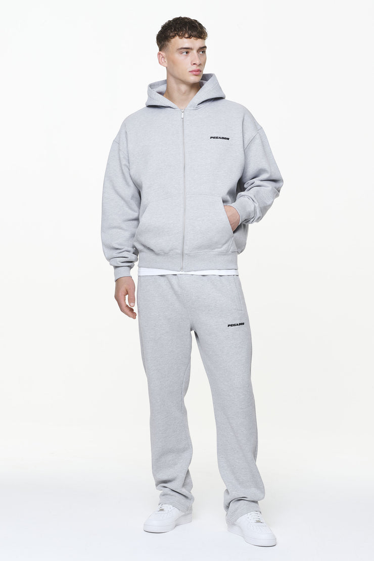 Pegador Logo Oversized Sweat Jacket Grey Melange Große Rabatte