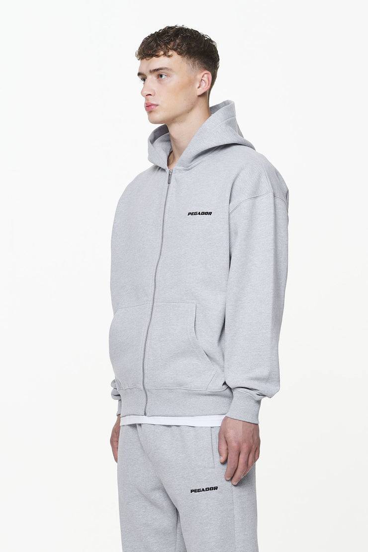 Pegador Logo Oversized Sweat Jacket Grey Melange Große Rabatte