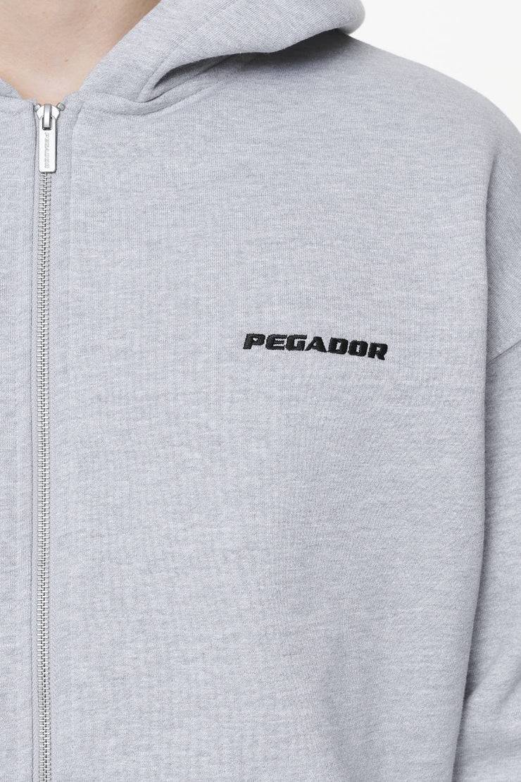 Pegador Logo Oversized Sweat Jacket Grey Melange Große Rabatte