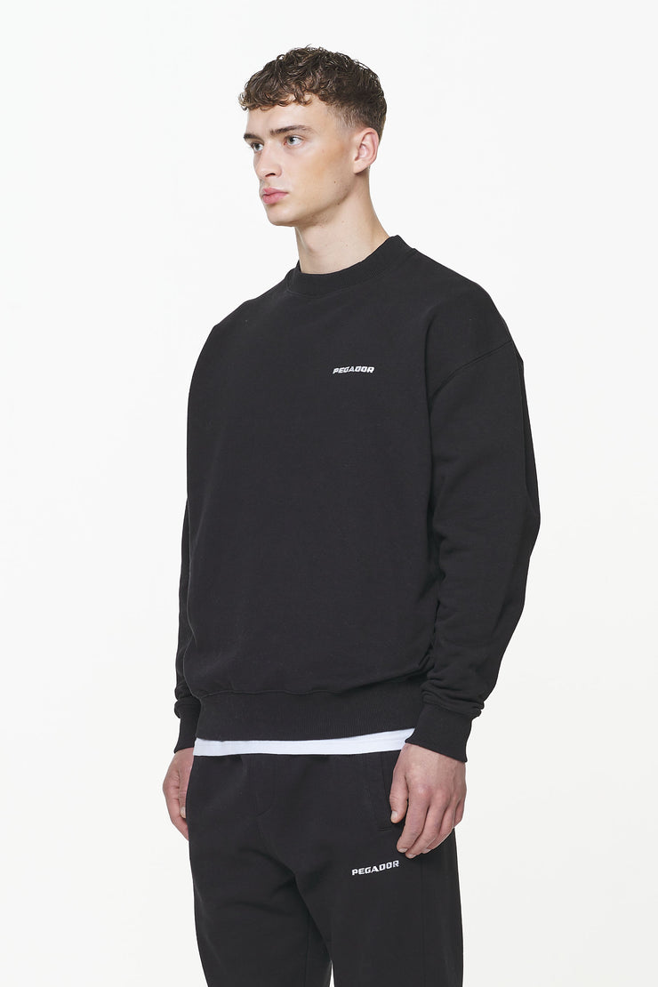 Pegador Logo Oversized Sweater Vintage Washed Onyx Black Bestseller