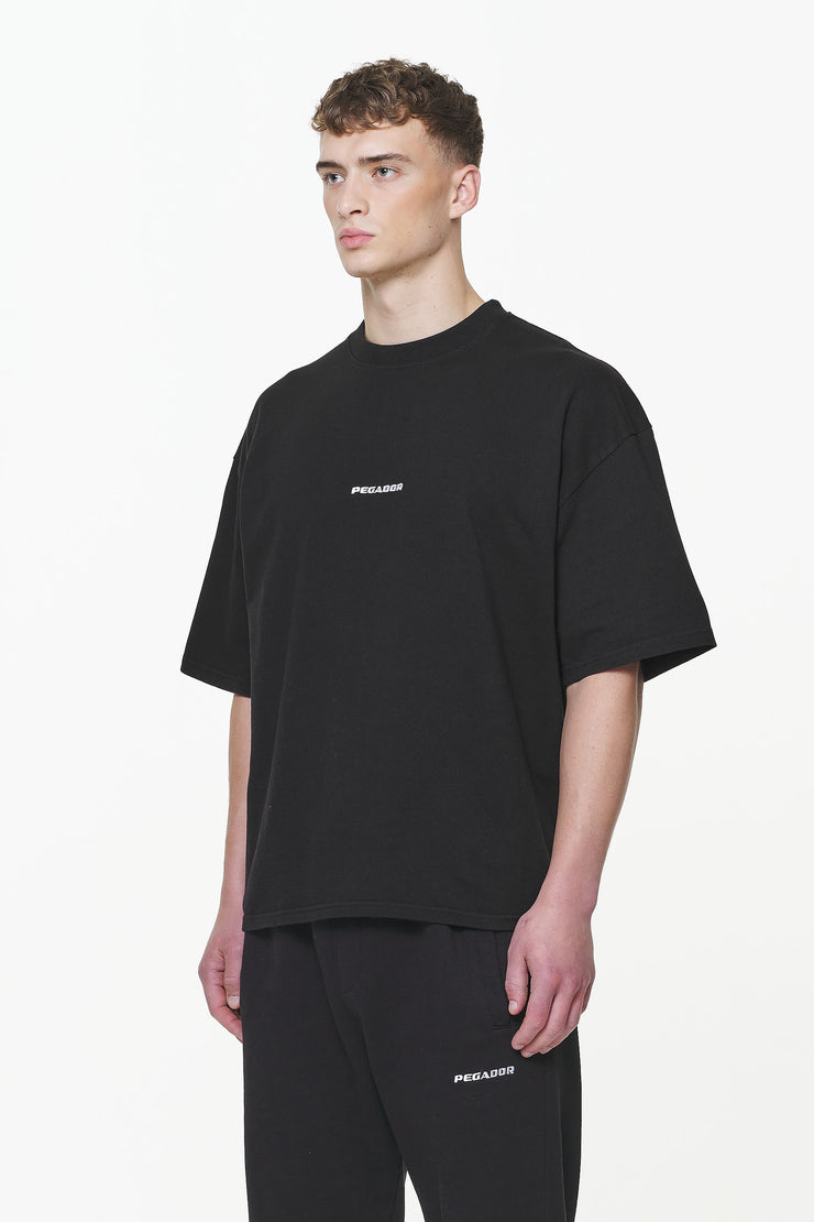 Pegador Logo Boxy Tee Vintage Washed Onyx Black Saisonale Angebote