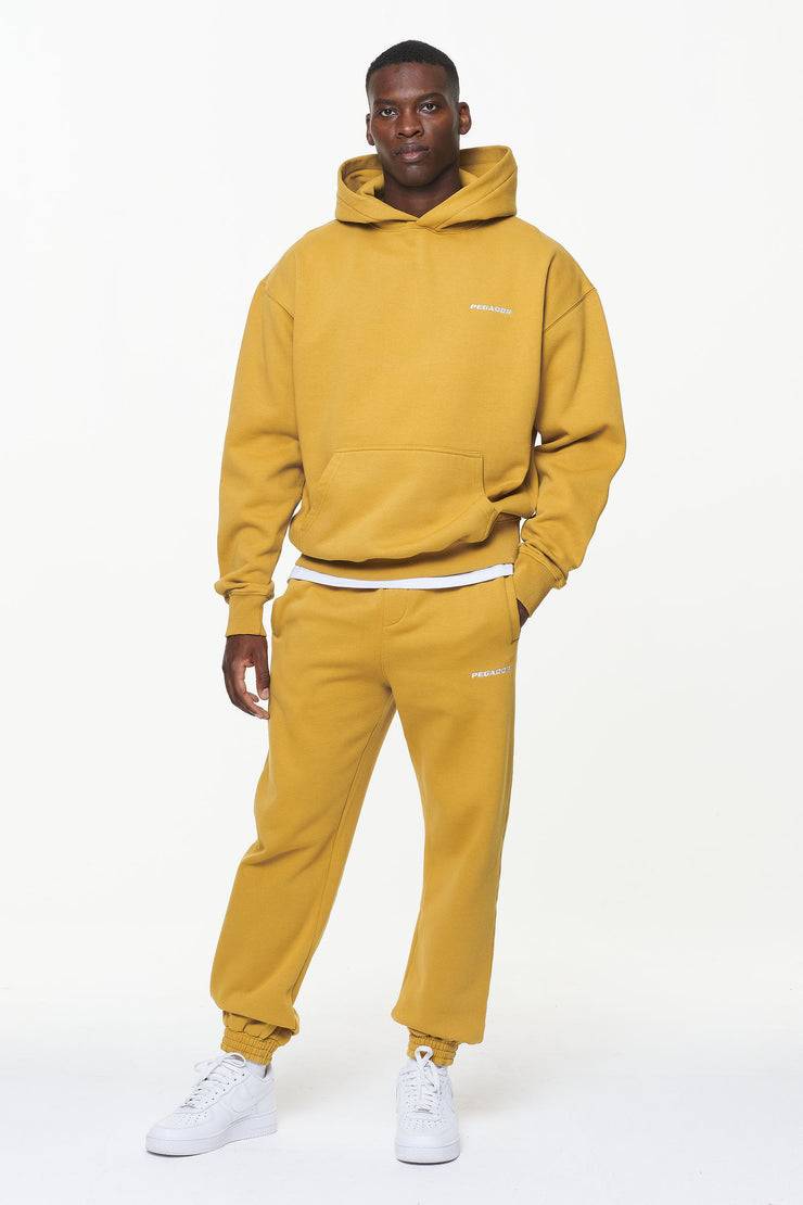 Pegador Logo Oversized Hoodie Vintage Washed Mustard Räumungsverkauf