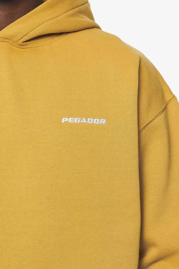 Pegador Logo Oversized Hoodie Vintage Washed Mustard Räumungsverkauf