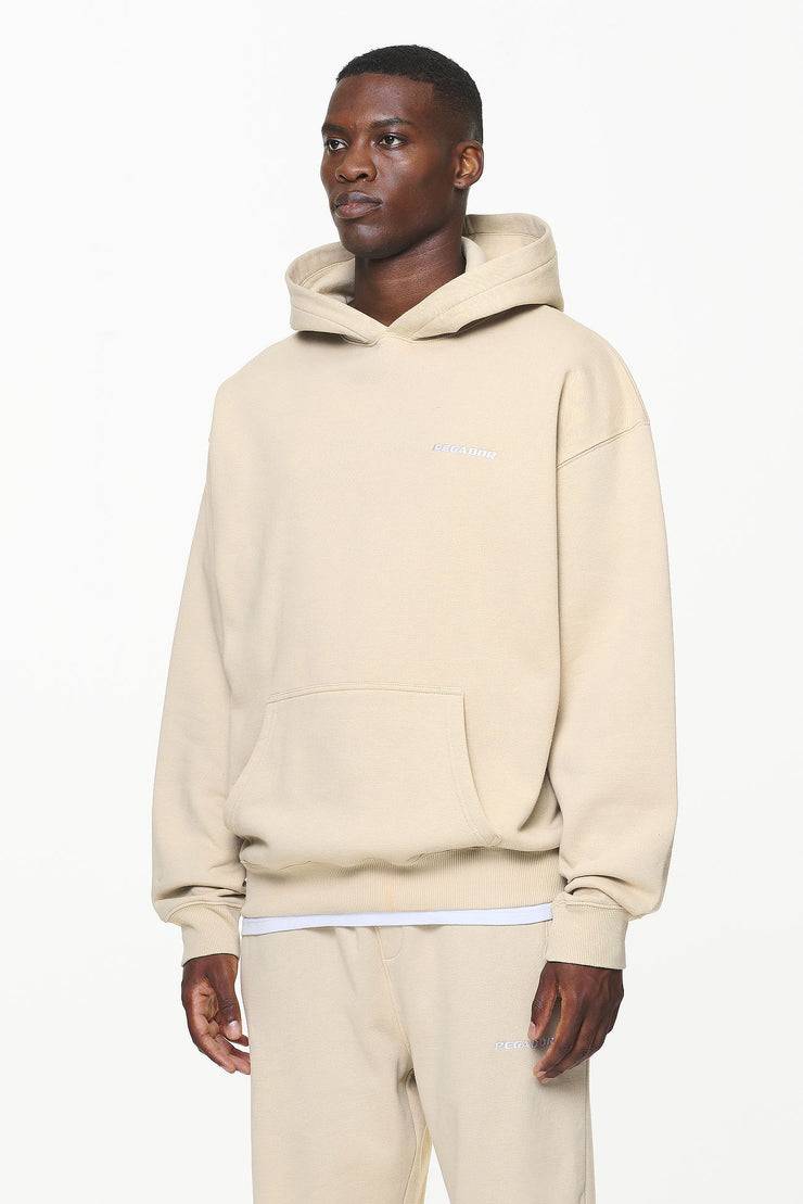 Pegador Logo Oversized Hoodie Vintage Washed Kingdom Beige Tägliche Deals