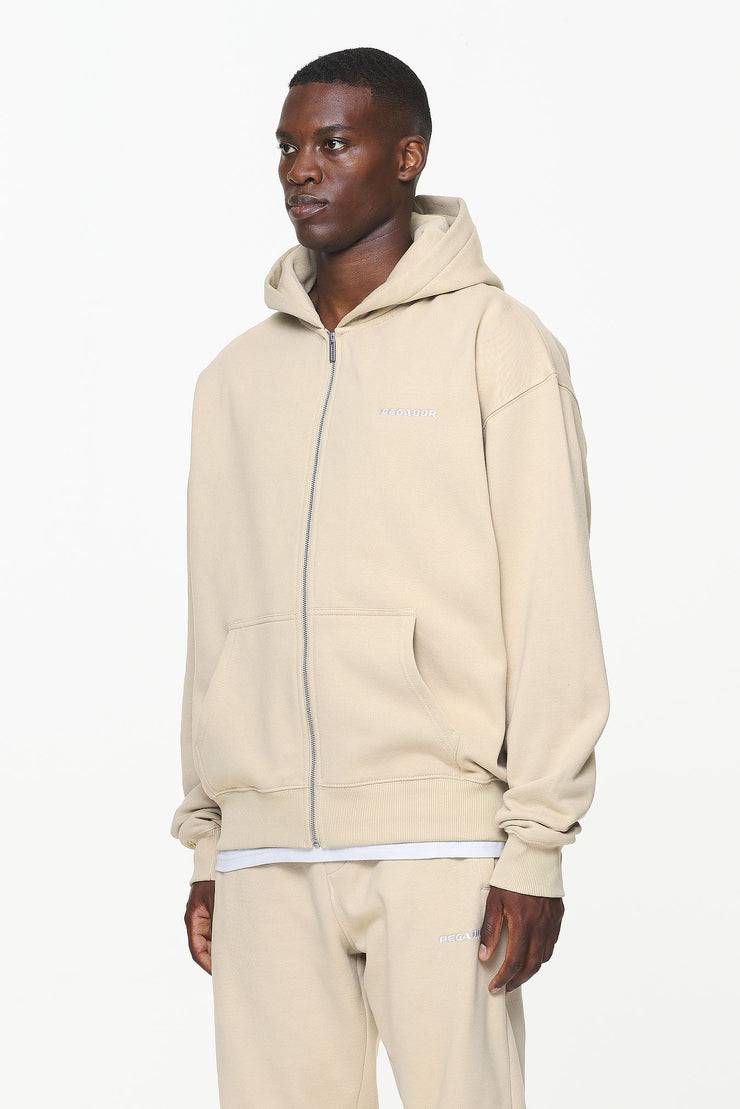 Pegador Logo Oversized Sweat Jacket Vintage Washed Kingdom Beige Sonderangebote