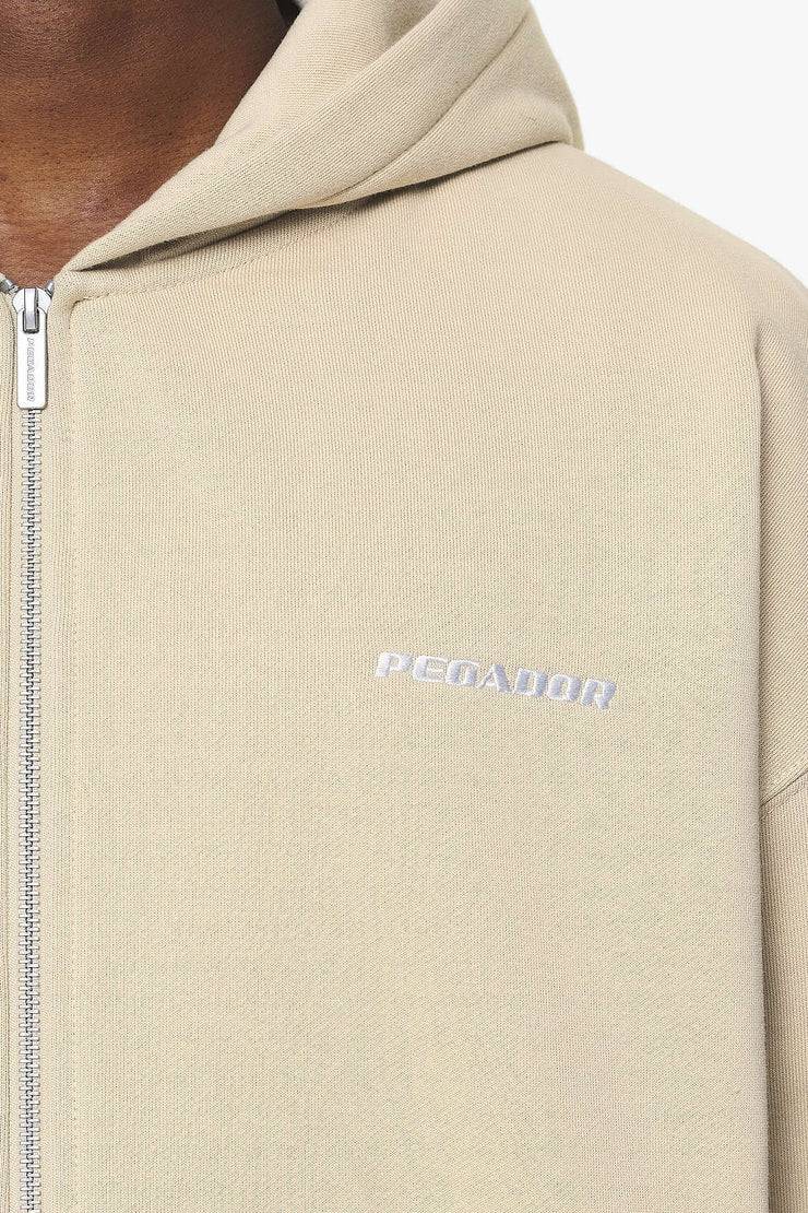 Pegador Logo Oversized Sweat Jacket Vintage Washed Kingdom Beige Sonderangebote