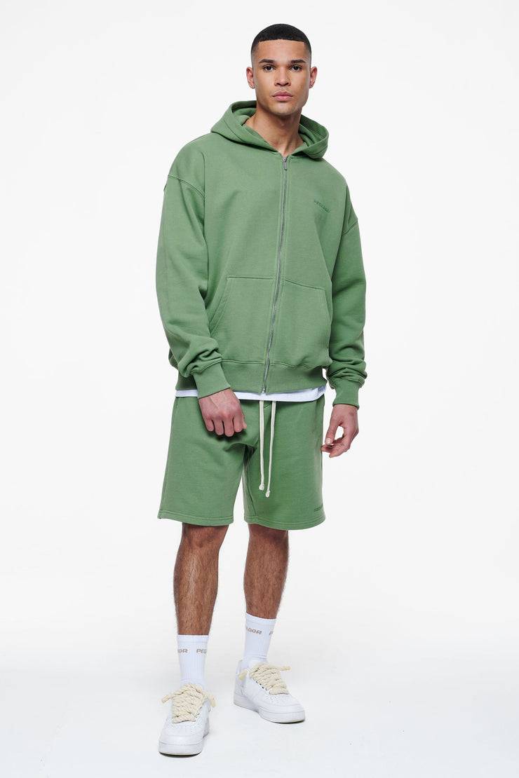Pegador Logo Oversized Sweat Jacket Vintage Washed Cypress Green Gum Tiefpreis