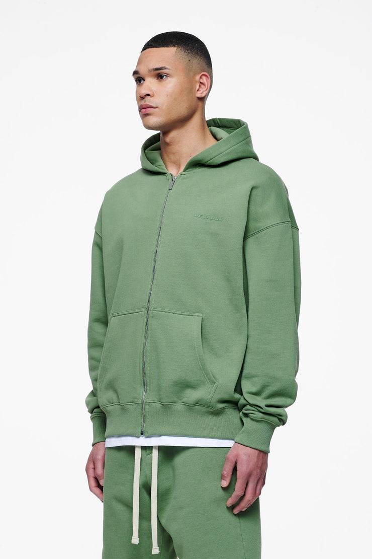 Pegador Logo Oversized Sweat Jacket Vintage Washed Cypress Green Gum Tiefpreis