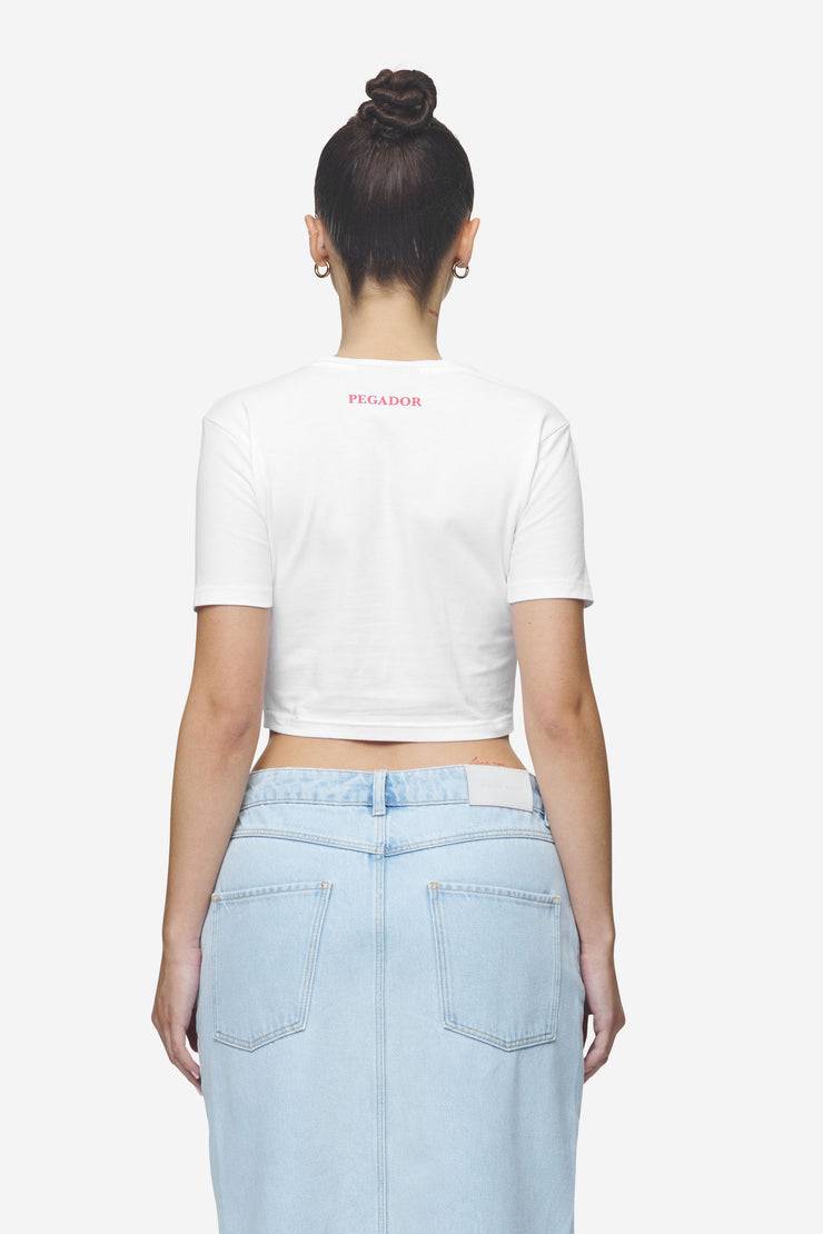 Pegador Reyna Cropped Baby Tee White Zeitbegrenzte Promotion