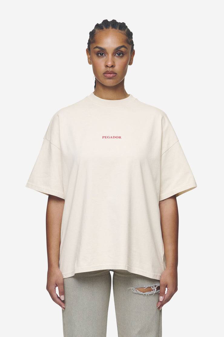 Pegador Reyna Heavy Oversized Tee Washed Coast Sand Bis zu 50% Rabatt