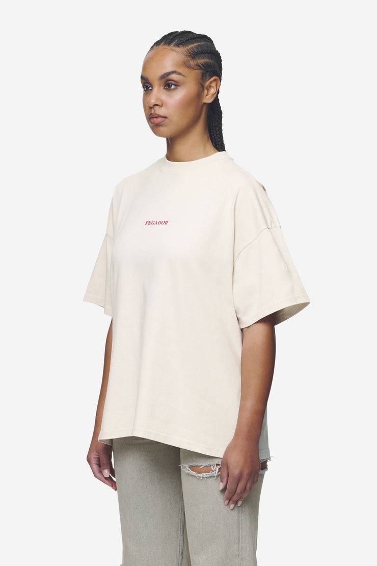 Pegador Reyna Heavy Oversized Tee Washed Coast Sand Bis zu 50% Rabatt
