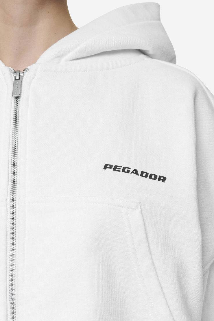 Pegador Lana Logo Cropped Sweat Jacket White Black Super Rabatt