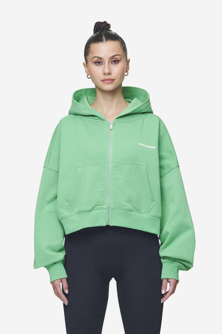 Pegador Lana Logo Cropped Sweat Jacket Washed Peppermint Green White Riesige Rabatte