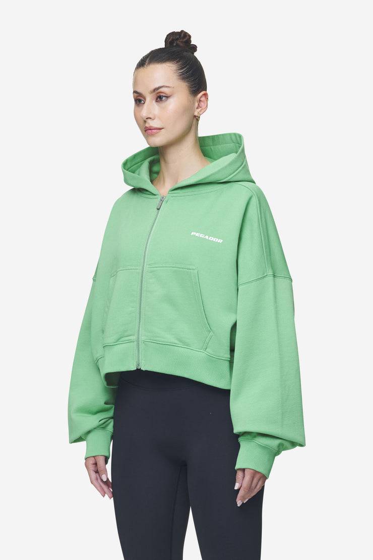 Pegador Lana Logo Cropped Sweat Jacket Washed Peppermint Green White Riesige Rabatte