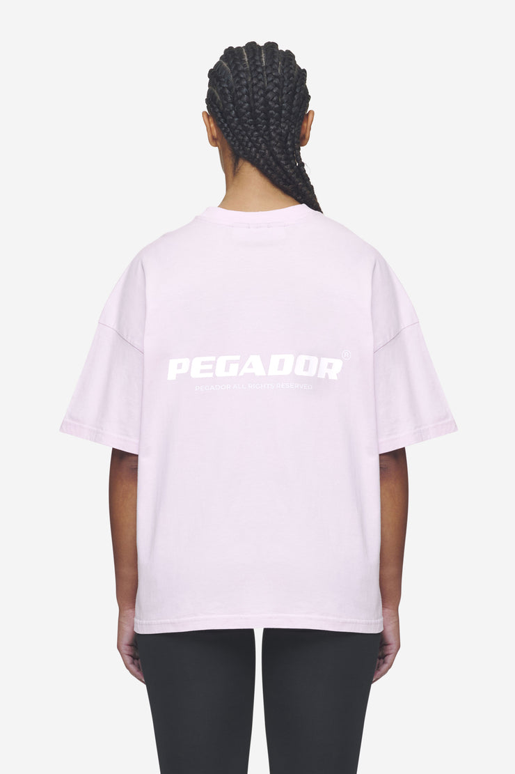 Pegador Arendal Logo Heavy Oversized Tee Washed Bubblegum White Clearance-Verkauf