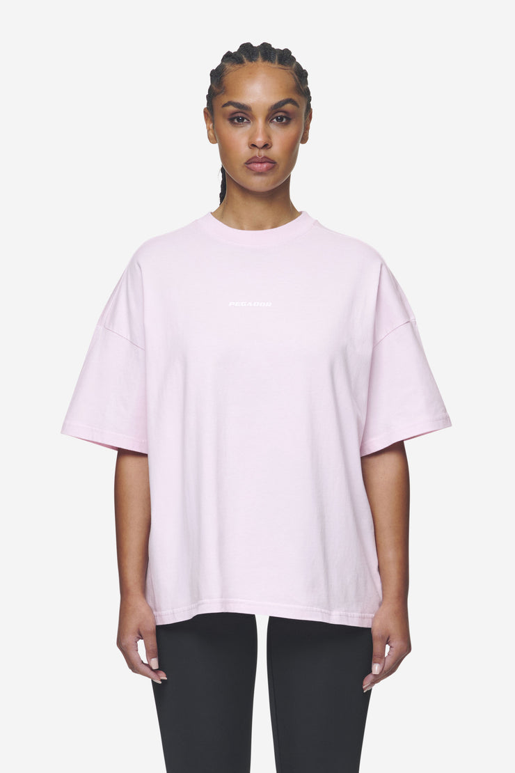 Pegador Arendal Logo Heavy Oversized Tee Washed Bubblegum White Clearance-Verkauf