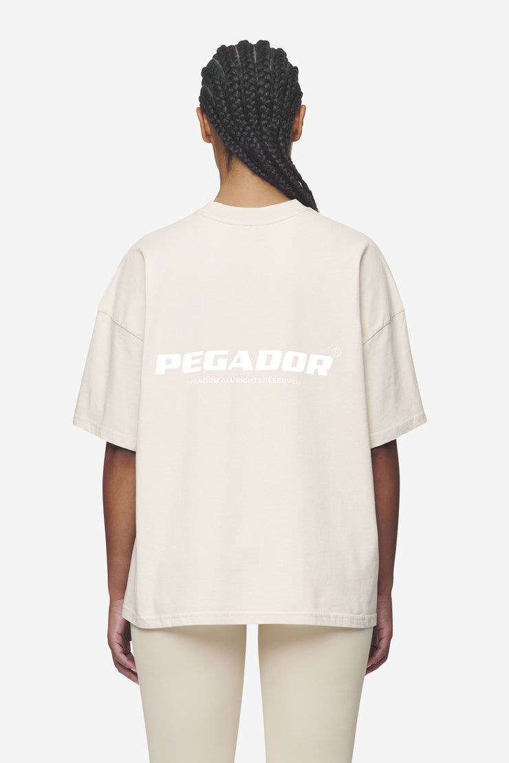 Pegador Arendal Logo Heavy Oversized Tee Washed Coast Sand White Kostenloser Versand international