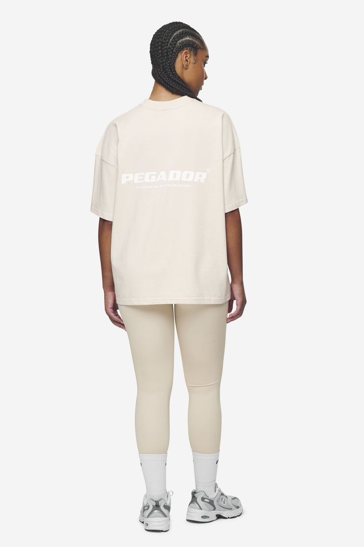 Pegador Arendal Logo Heavy Oversized Tee Washed Coast Sand White Kostenloser Versand international